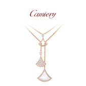 CAMIERY流苏裙子吊坠项链女高级感轻奢玫瑰金气质百搭绝美锁骨链