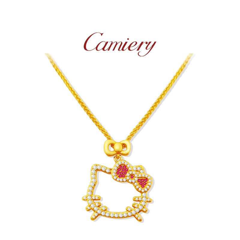 满钻镂空Kitty猫项链女士款甜酷