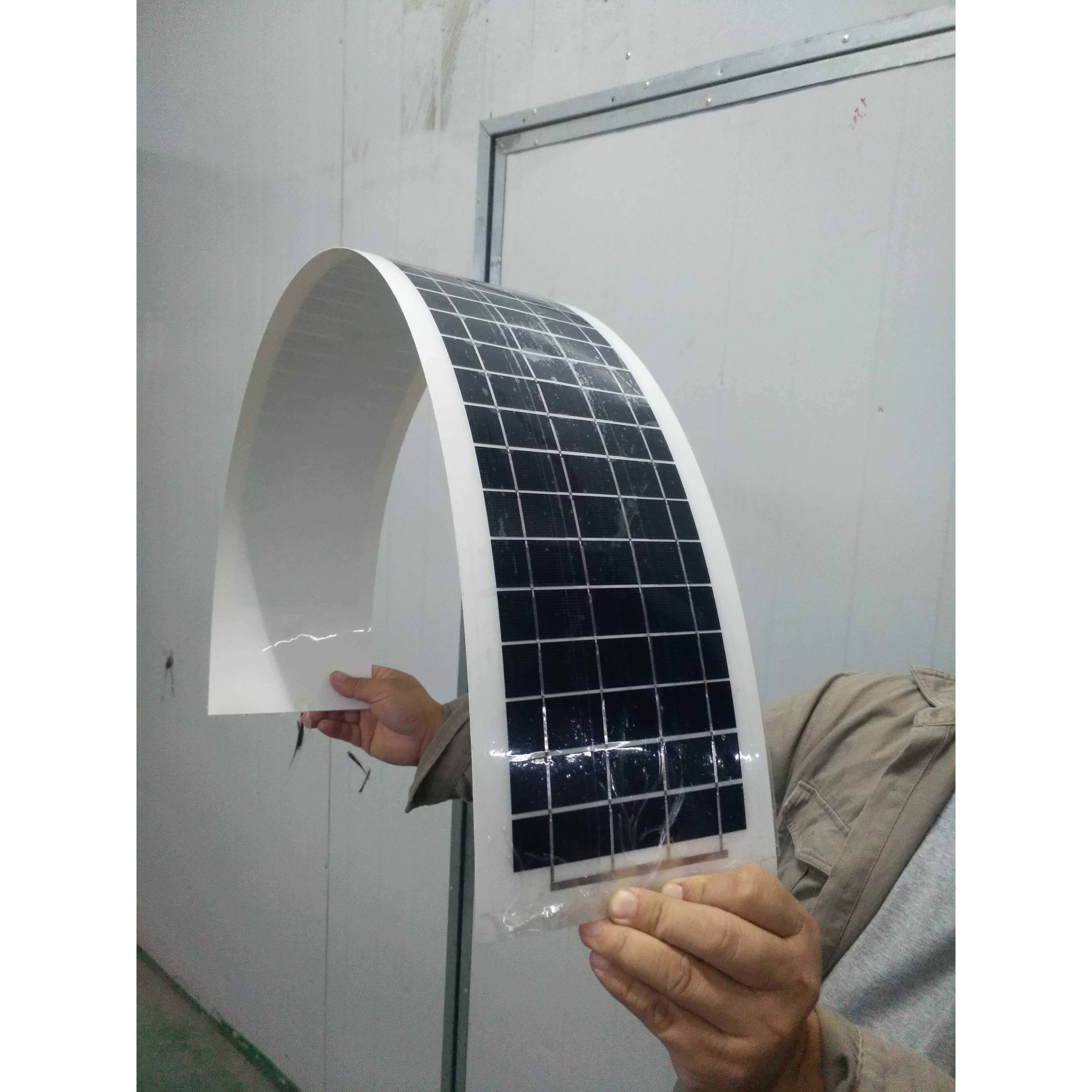 白色半柔性单晶太阳能板18V20W 江苏制造充12V汽车电瓶太阳能板