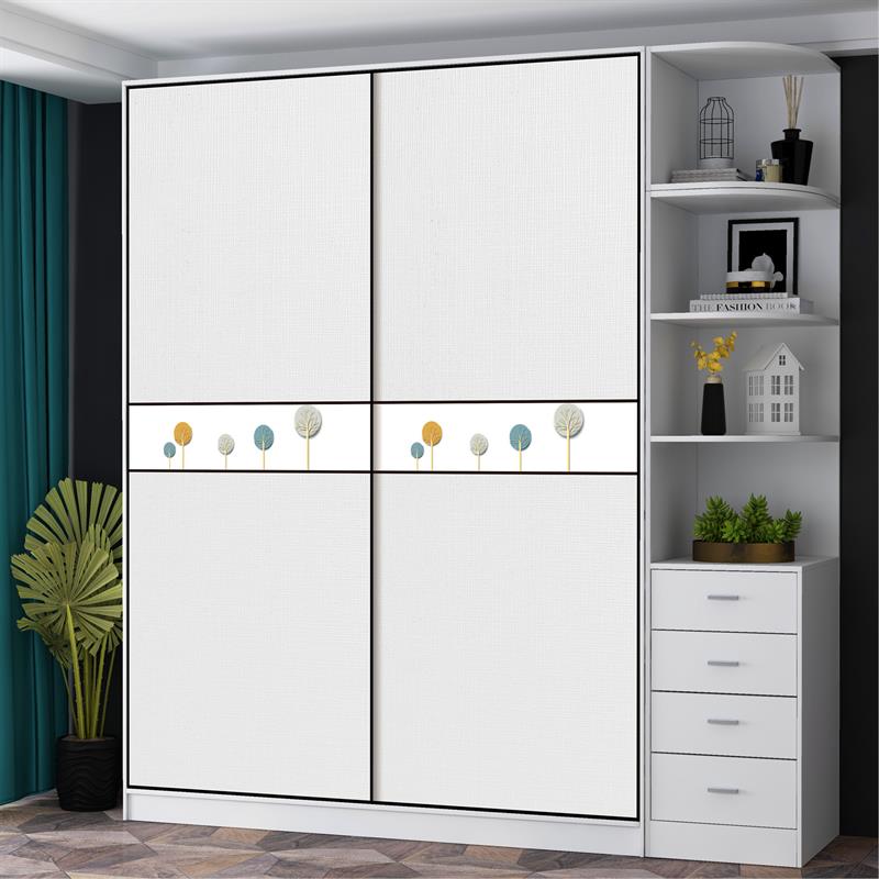 衣柜门拉门移门定制现代简约北欧风耐磨滑轮门衣帽间隔断门定做