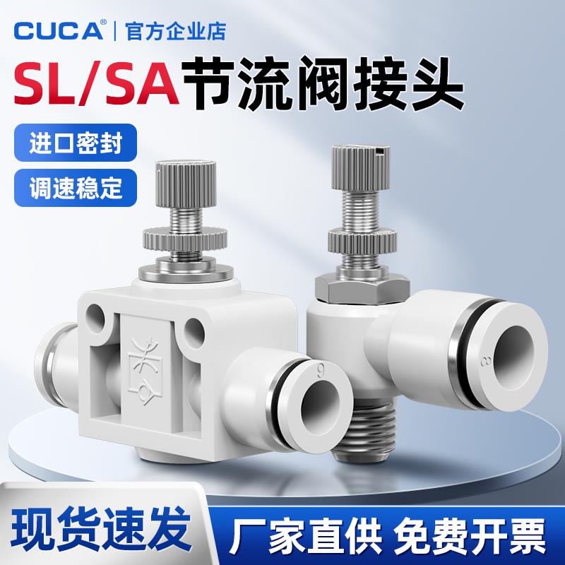 库卡气动气缸SA流量调速阀节流阀调节气阀手动调压SL8/6-01/02/03