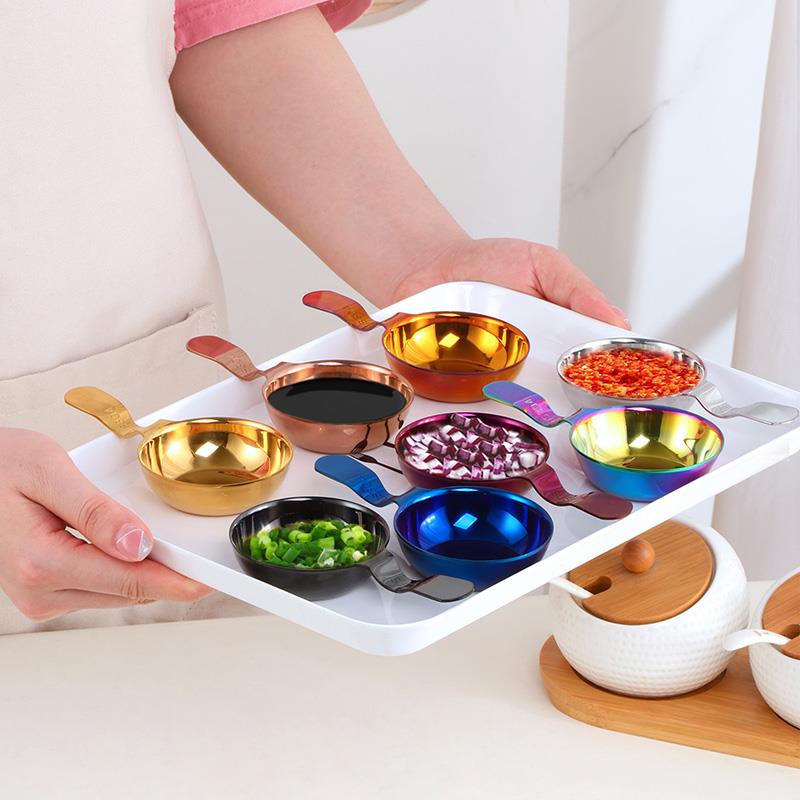 304不锈钢带把酱料碟美式西餐牛排酱汁碟沙拉餐具番茄酱汁碟汁杯