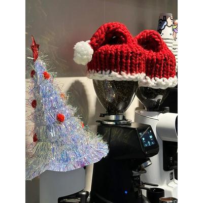 圣诞节装饰咖啡机圣诞帽摆件店铺节日氛围感磨豆机场景布置创意