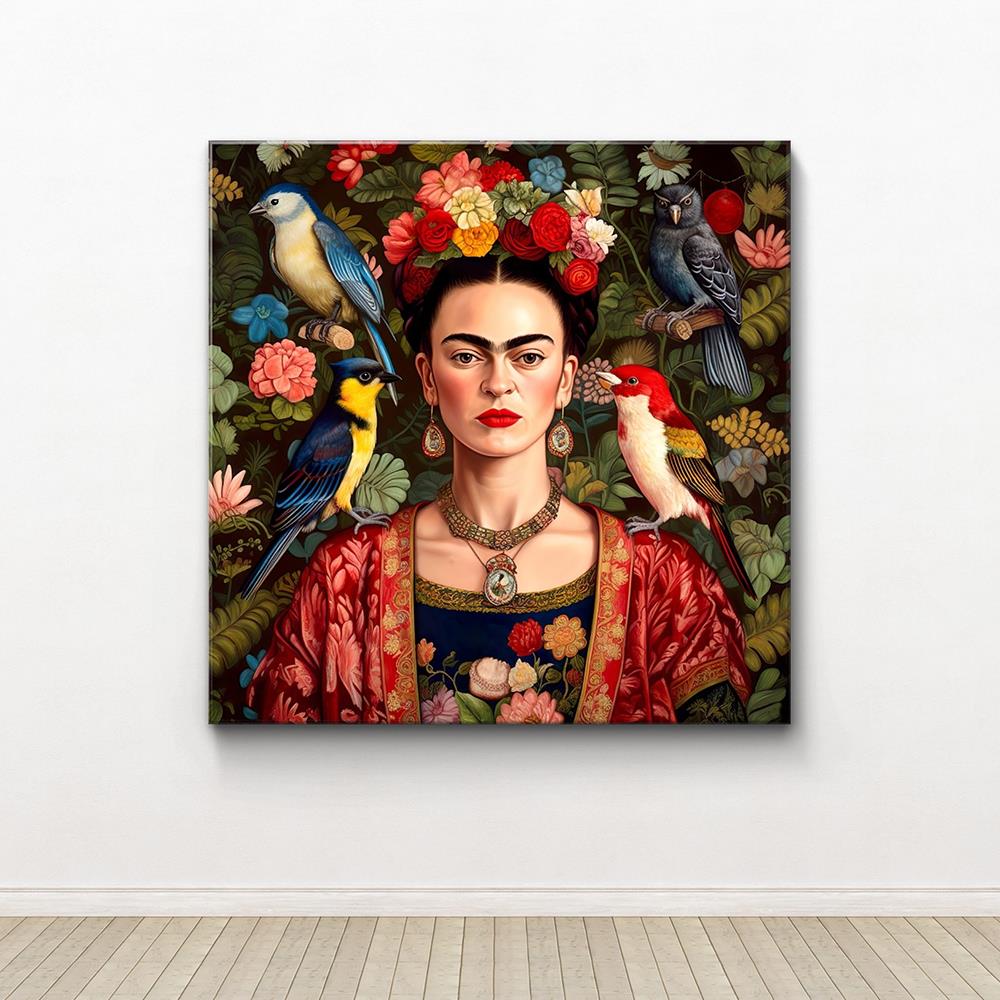 手绘肌理油画书房装饰画墨西哥氛围画酒店挂画弗里达卡罗艺术壁画图片