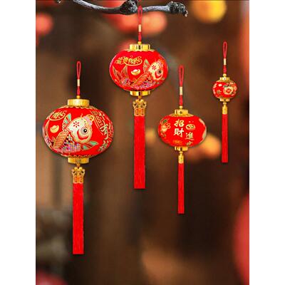 小灯笼垂饰新春乔迁装饰祝福灯客厅新年喜庆灯笼串儿中国式红灯笼