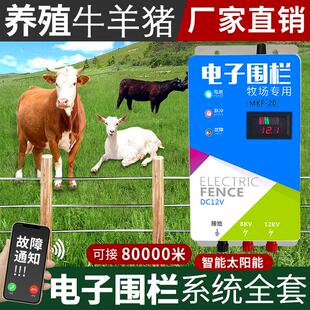 电子围栏脉冲主机系统全套养牛羊猪畜牧养殖高压网防野猪电围栏