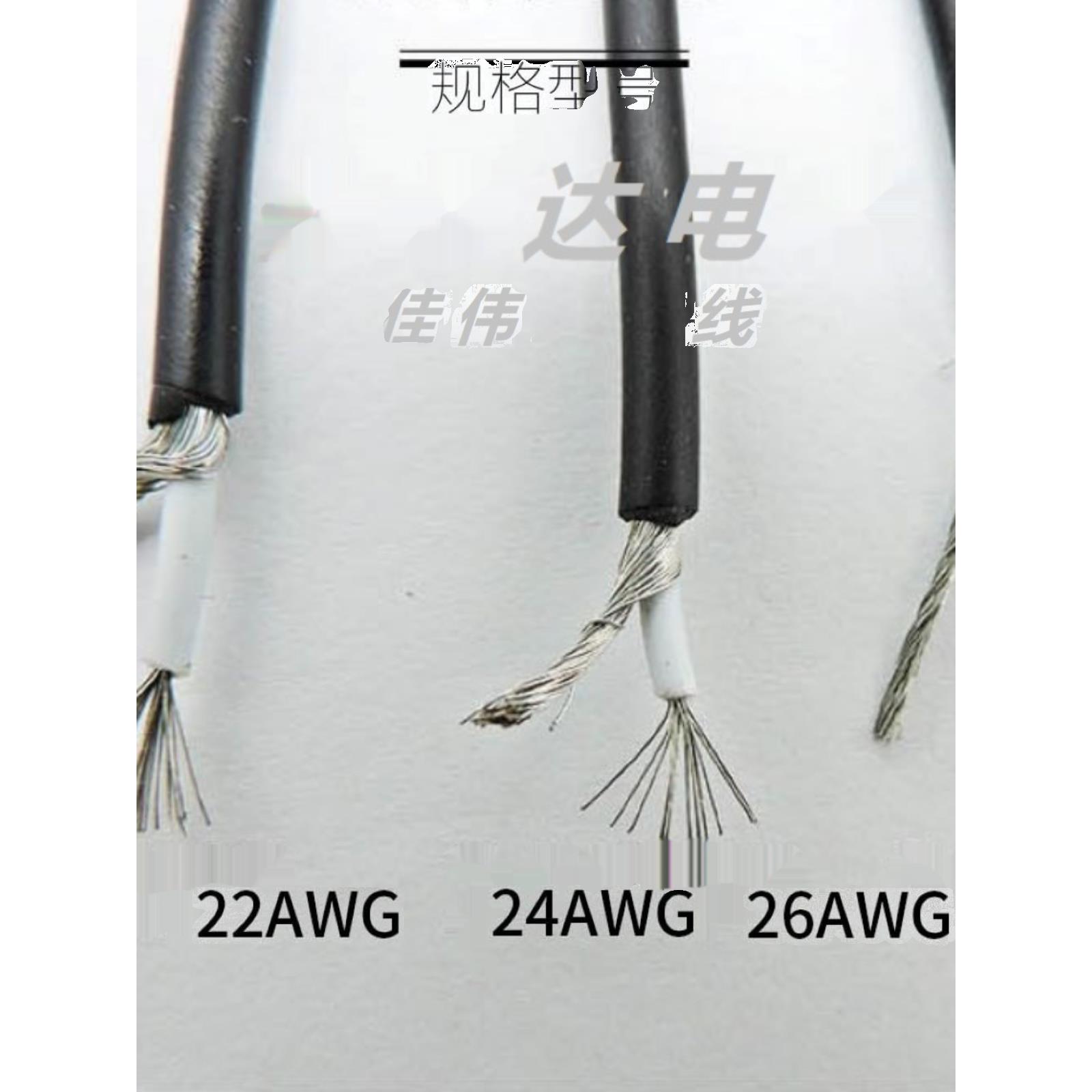 单芯屏蔽线UL1185/1533-32AWG-16AWG镀锡铜单芯+1地数据线信号线