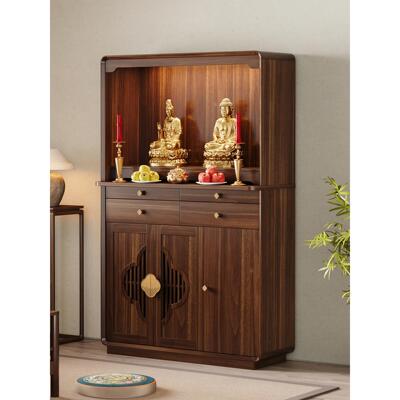 新中式佛龛家用观音菩萨财神爷柜立柜供桌神台一体神位香案置物架