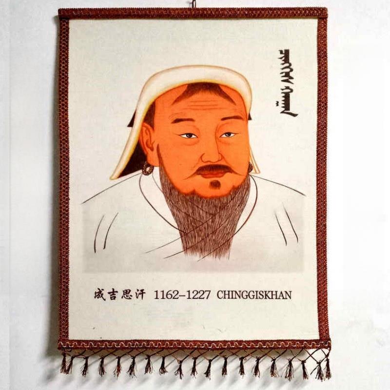蒙古彩色毛毡画内蒙古特色成吉思汗工艺挂画蒙古包餐厅装饰画毛毡图片