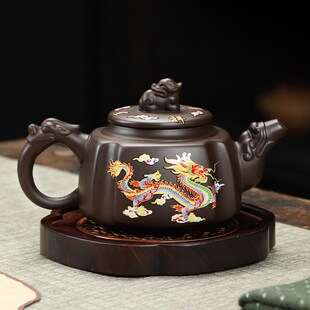 凤鸣壶紫砂变色茶壶龙凤呈祥单壶功夫茶具家用泡茶壶器一件