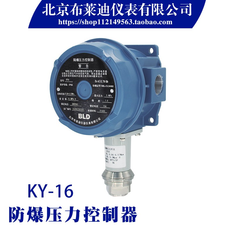 北京布莱迪KY16防爆压力控制器ExdIICT6铸铝外壳IP65全钢膜片316