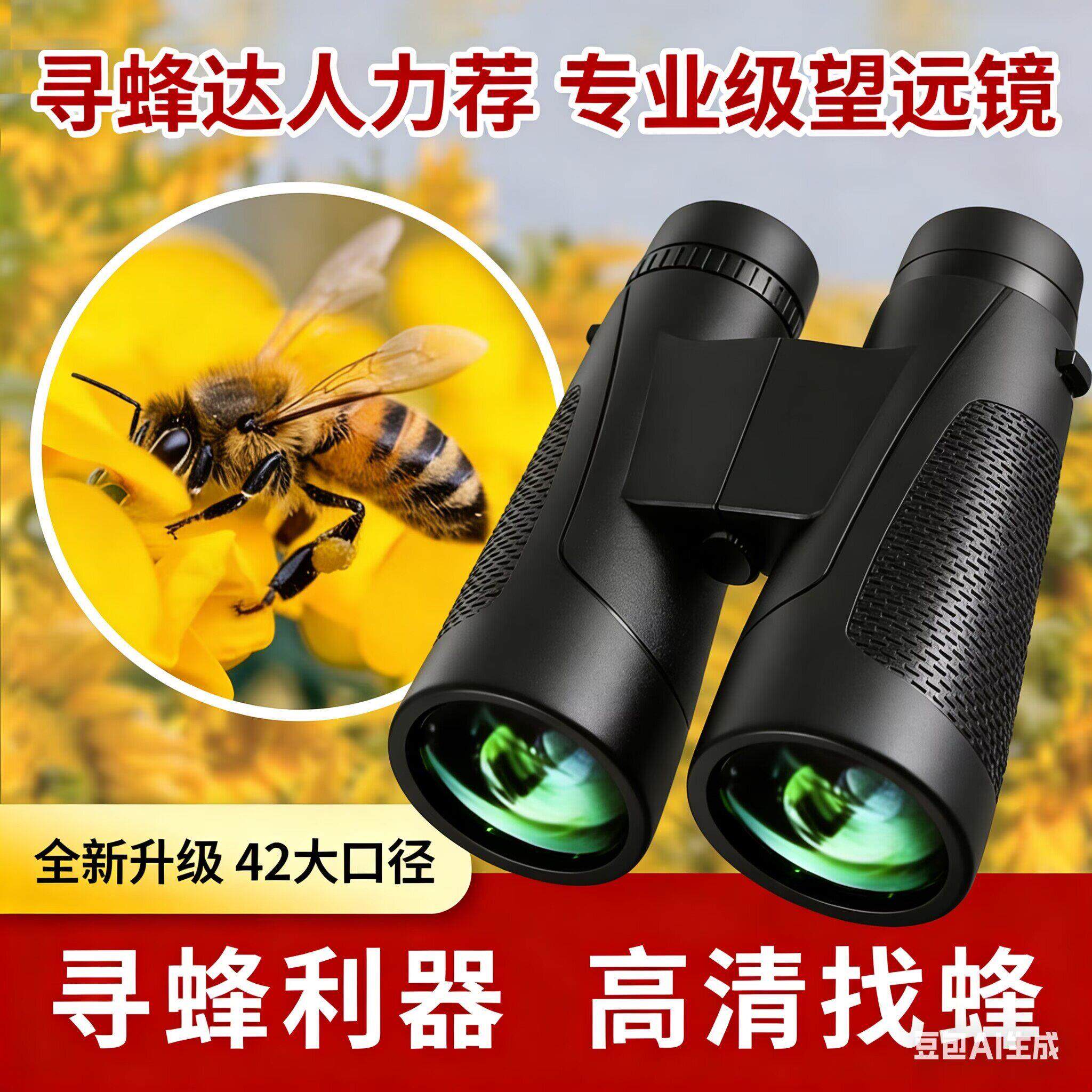 双筒望远镜高清高倍夜视12X42便携专业级户外找蜜蜂望眼镜演唱会