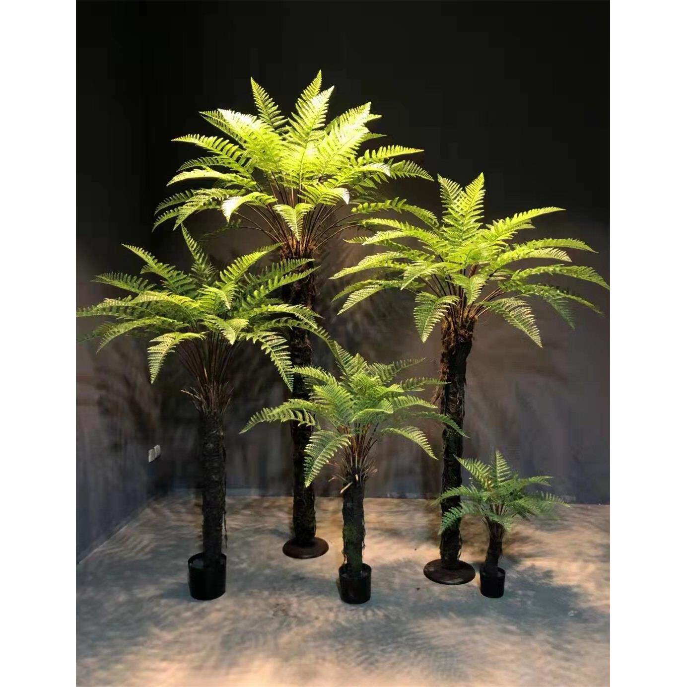 彷真绿色植物摆件室内大型落地盆栽银蕨彷真树高级感客厅轻奢造景