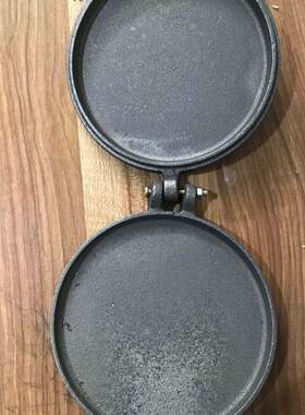 家用火烧膜子烙饼锅老式饼夹子烙饼花煎饼锅烧饼模子铸铁铝烤饼手