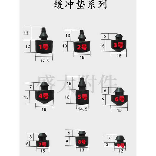 胶垫弹性导轨机床护板缓冲橡胶垫防护罩配件防撞块圆形8字防撞垫