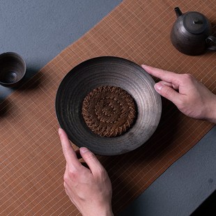 复古鎏金深水壶承陶瓷家用壶托养壶垫茶点盘茶承功夫茶具茶道配件