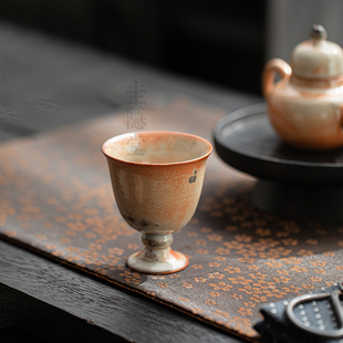 陶瓷品茗杯个人单杯功夫主人杯 圭隐堂志野烧茶杯窑变家用复古中式