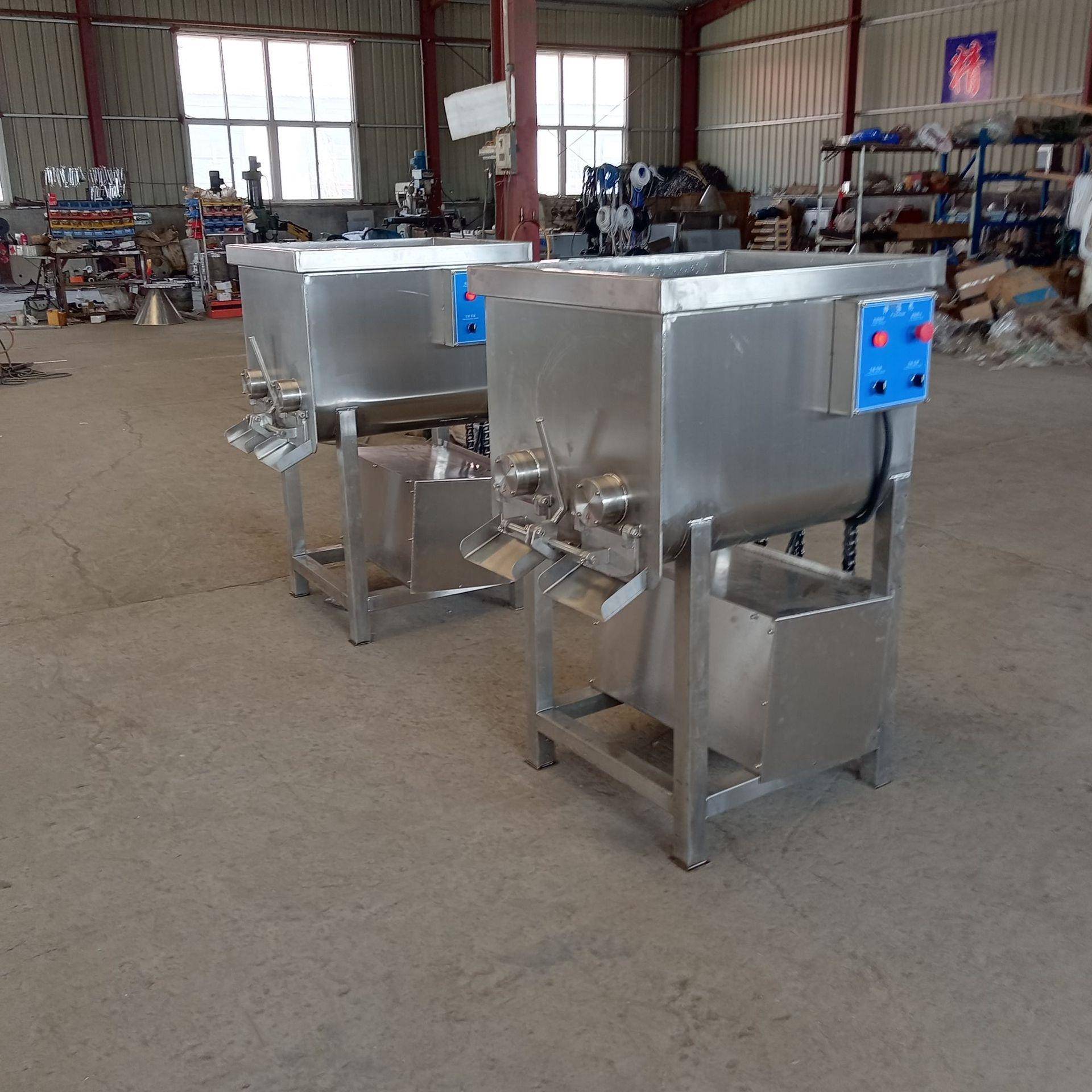 不锈钢双轴香肠拌馅料机200升宠物饲料搅拌机源头厂家和馅机
