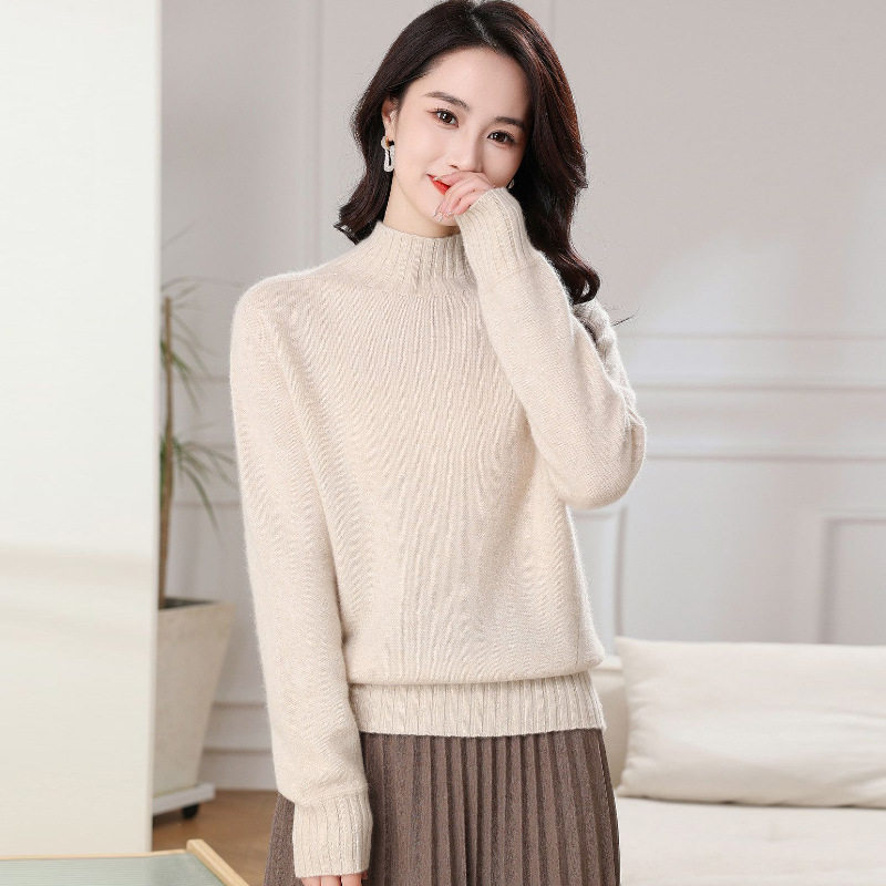 100纯山羊绒针织打底衫女秋冬新款中高领简约百搭长袖打底衫,女装/女士精品,羊绒衫,淘宝优惠券,粉丝福利购,淘宝优惠卷