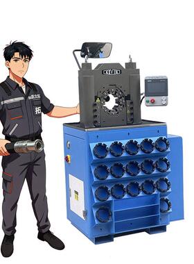 供应12寸大口径缩管机法兰钢编管扣压机金属管缩口机