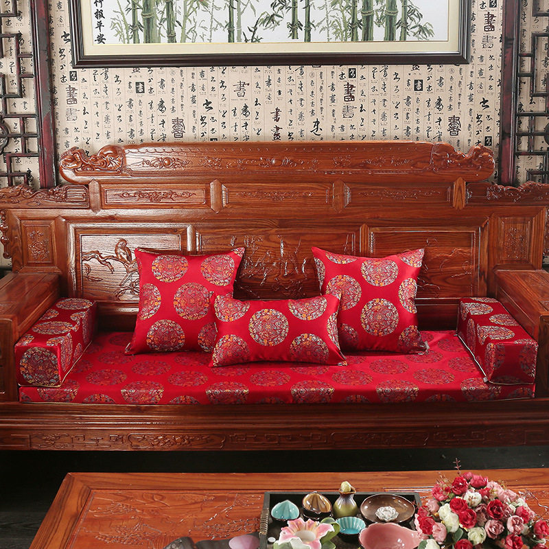 红木沙发垫子乳胶坐垫中式抱枕扶手餐椅凳椅子茶椅太师椅座垫
