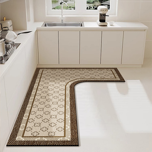 L形厨房专用地垫硅藻泥整块吸水垫吸油防滑可擦免洗地毯防油耐脏