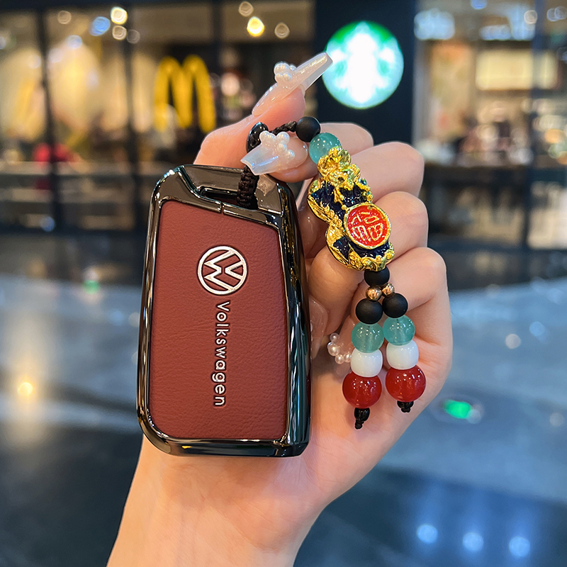 适用大众朗逸钥匙包POLO途铠速腾宝来探影专用汽车金属保护套壳扣