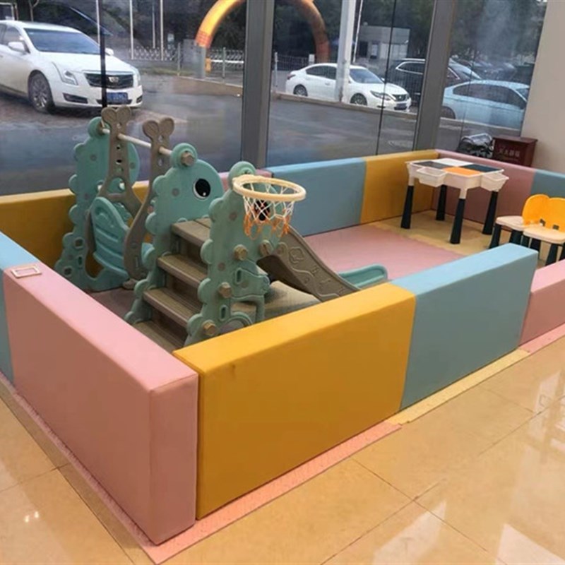 早教幼儿园软包海洋球池儿童室内宝宝围栏软体波波池沙池围挡防撞