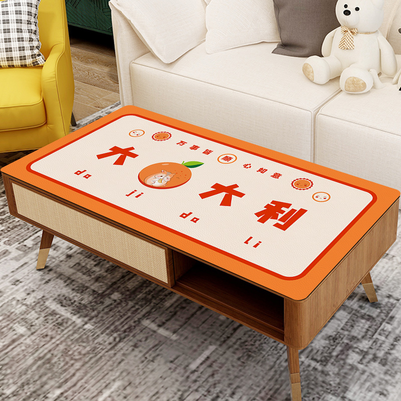 日系皮革桌布防水防油免洗家用2021年新款长方形餐桌垫茶几台布