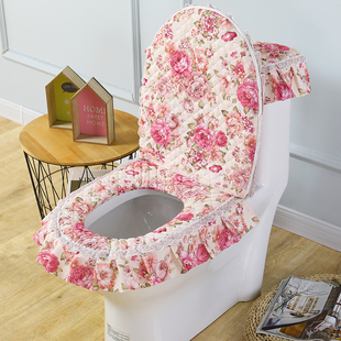 马桶坐垫马桶垫四季 通用家用坐便套器垫圈三件套马桶套网红款 夏季