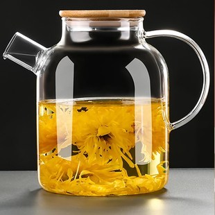 德国高硼硅玻璃泡茶壶大容量家用耐高温加厚蒸煮茶壶办公室花茶壶