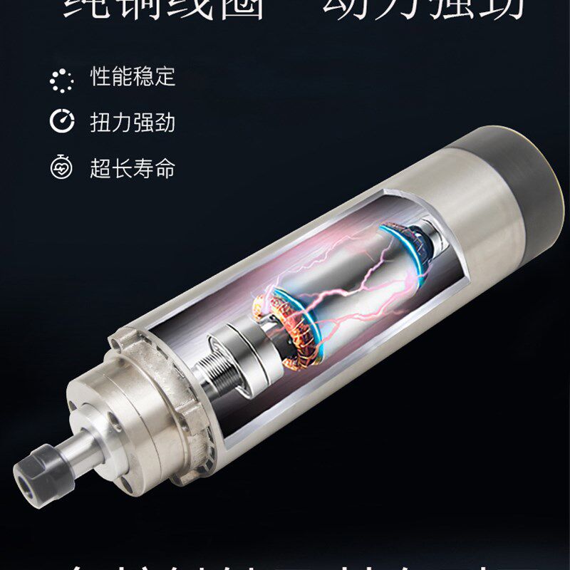 雕刻机主轴GDZ-65-0.8F 高速主轴电机,精雕机电机 800W风冷主轴