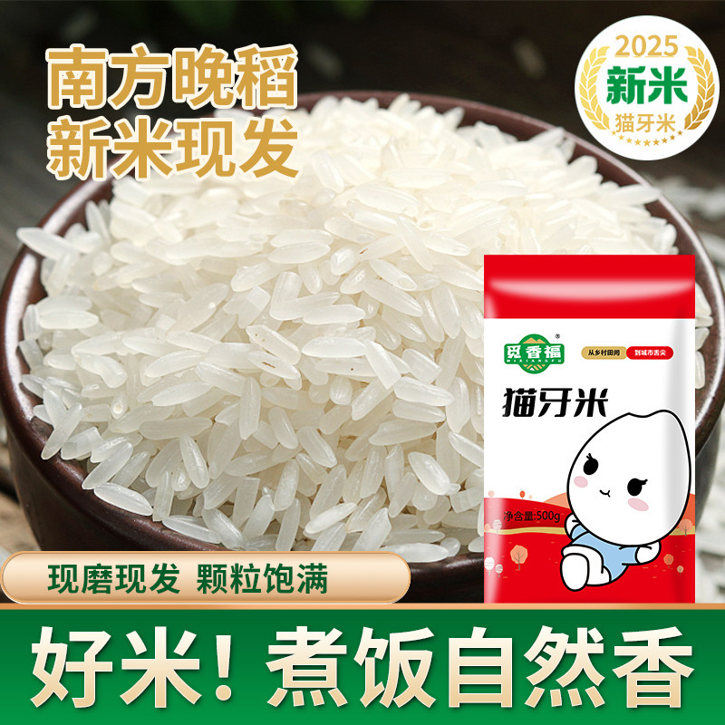 农家自产正宗猫牙米新米长粒香米猫牙优质大米现磨现发