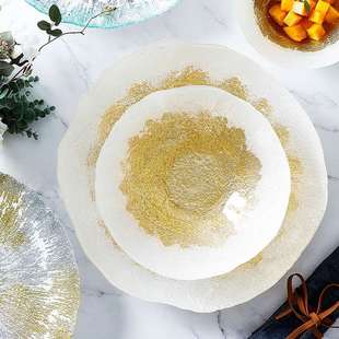 ARDACAM 进口无铅玻璃果盘创意金沙果兜沙拉水果冷食摆盘酒店家用