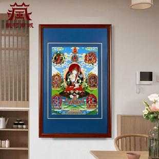 藏村观音九本尊双层装裱观音菩萨矿物颜料墙壁玄关唐卡挂画