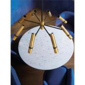 圆环吊灯客厅餐桌LOFT办公店铺别墅旋转轻奢高档黄古铜色LED灯具