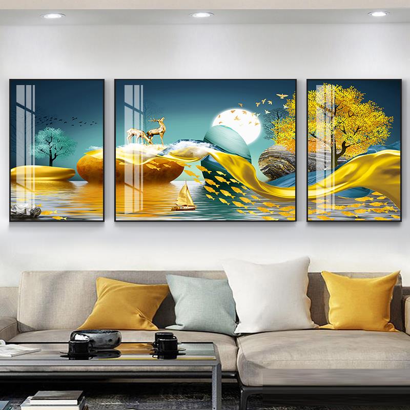 客厅装饰画沙发背景墙画壁画卧室挂画北欧风格简欧墙面画装饰画
