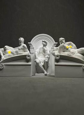 洛伦佐·德·美第奇石膏像米开朗基罗雕塑桌面书架酒柜装饰摆件