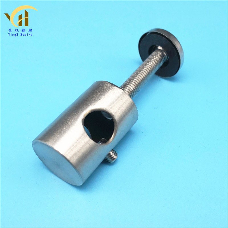不锈钢扶手护栏 立柱配件 穿圆管件 圆钢连接件 单双牙 玻璃配件