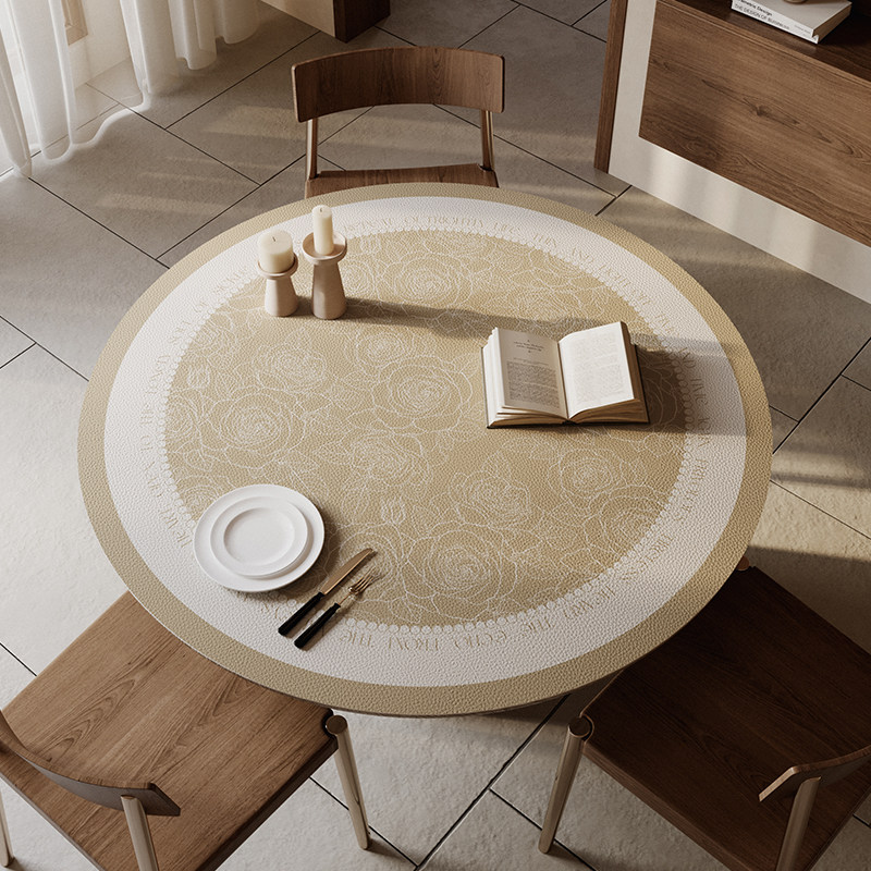 花昭静奢皮革圆桌垫餐垫茶几桌面保护垫桌布免洗防油防水隔热垫子,居家布艺,桌布,淘宝优惠券,粉丝福利购,淘宝优惠卷