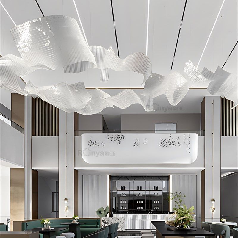 酒店工程灯现代简约大型吊灯别墅会所售楼部大堂个性创意飘带灯具,家装灯饰光源,酒店/宴会厅/餐饮吊灯,淘宝优惠券,粉丝福利购,淘宝优惠卷