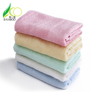 竹一百 六条装竹炭纤维毛巾 纯竹炭儿童小方面巾手帕柔软吸水