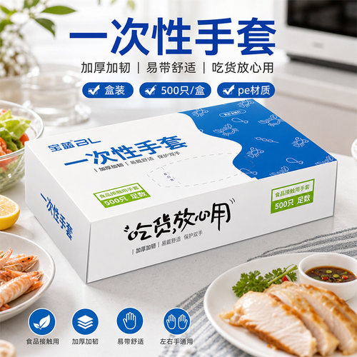 一次性PE手套500只盒装
