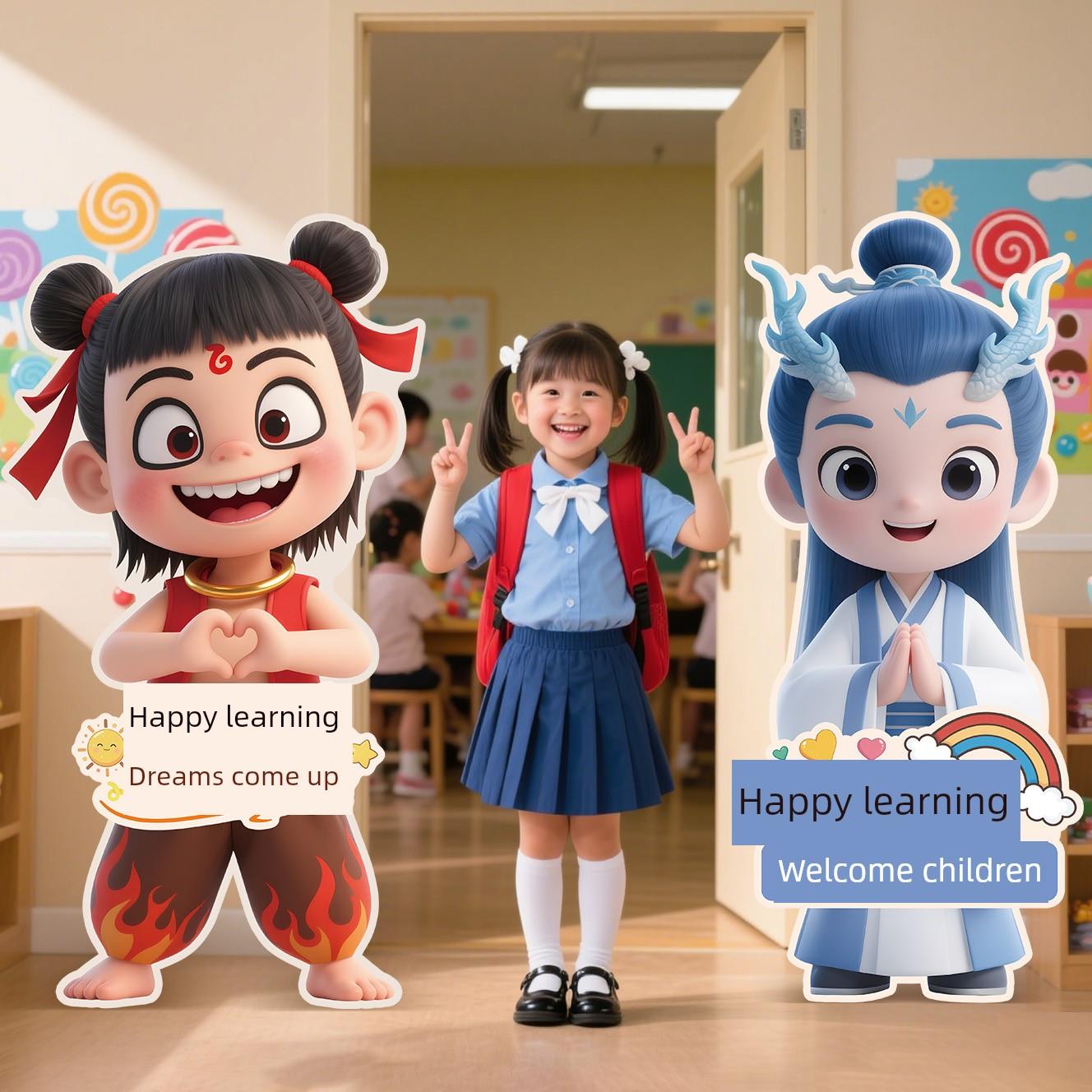 返校场景布置幼儿园教室入口走廊道路指南欢迎标志小学仪式氛围装