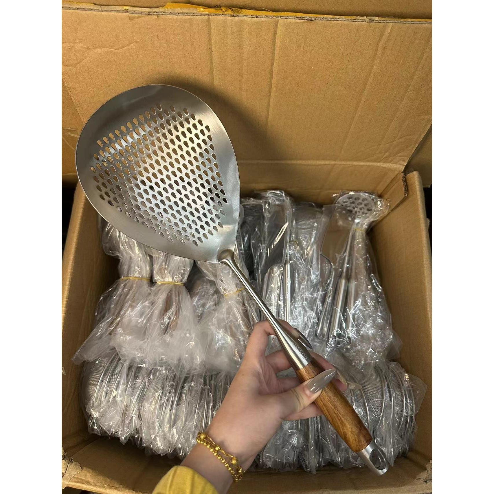 颜一好物 316不锈钢大漏勺家用厨房捞饺子麻辣烫火锅沥水捞勺大号