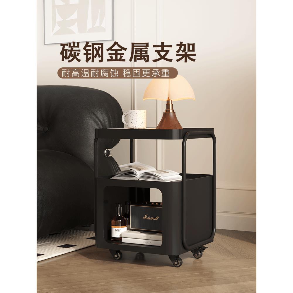 小推车零食置物架沙发边几客厅可移动茶几卧室床头柜床边收纳架子