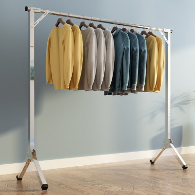 晾衣架落地折叠室内外阳台卧室家用加厚加粗可伸缩宿舍单杆晒衣架