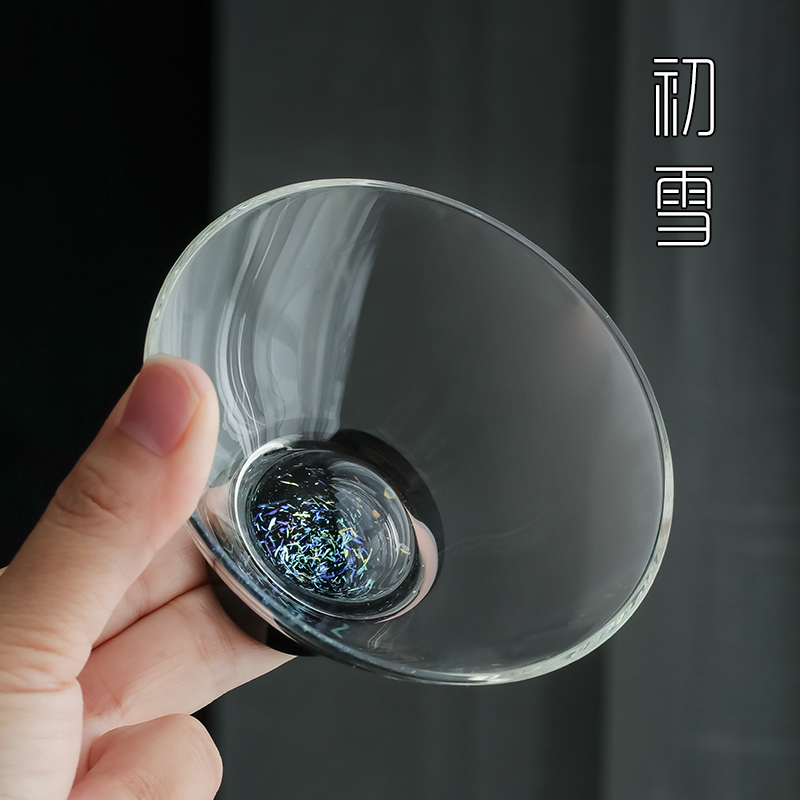 星空斗笠杯功夫茶主人杯单杯茶道个性茶盏高端茶杯玻璃品茗杯杯子