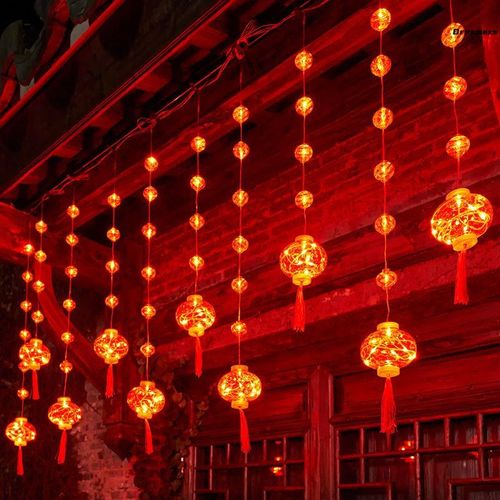 过年红灯笼挂饰灯小彩灯闪灯串灯满天星新年装饰阳台春节布置厂家