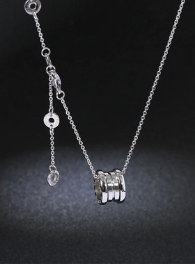 弹簧钛钢时尚个性项链吊坠气质锁骨链经I典百搭T恤链小众设计颈链
